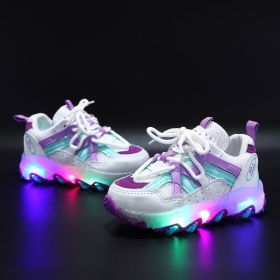 Children LED Glowing Shoes Baby Luminous Sneaker Boys Lighting Running Shoes Kids Breathable Mesh Sneakers Autumn Winter Shoe