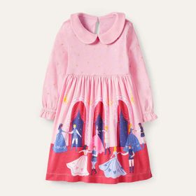 Baby Girl Print Pattern Long Sleeve Lapel Fashion Quality Dress