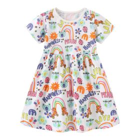 Baby Girl Cartoon Graphic Short Sleeve Summer Fashion Dress