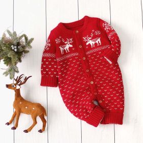 Baby Christmas Giraffe Pattern Hot Selling Style Knitted Romper