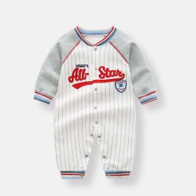 Baby Boy Striped Graphic Colorblock Sleeves Design Jumpsuit