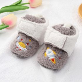 Baby Cartoon Embroidery Graphic Fleece Thickened Shoes