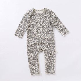 Baby Ditsy Flower Pattern Envelope Collar Nordic Style Jumpsuit