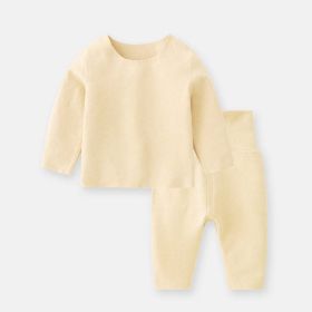 Baby 2pcs Solid Color Longsleeve Shirt And Pants Warm Winter Sets Pajamas