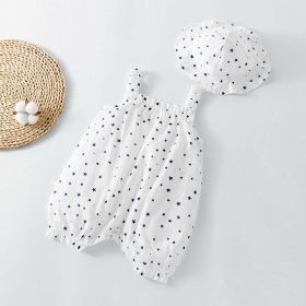 Baby Printed Pattern Sleeveless Rompers With Hat In Summer