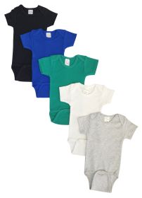 Unisex Baby 5 Pc Onezies (Color: Black/Blue/Green/Grey, size: medium)