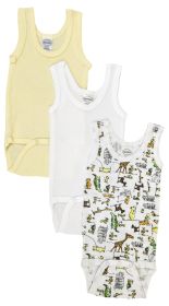 Unisex Baby 3 Pc Onezies and Tank Tops (Color: White, size: large)