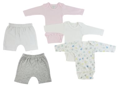 Infant Girls Long Sleeve Onezies and Pants (Color: White/Grey, size: small)