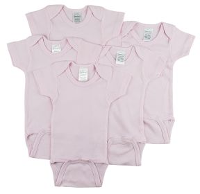 Short Sleeve One Piece 5 Pack (Color: Pink, size: Newborn)