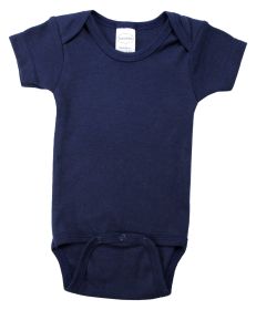 Navy Interlock Short Sleeve Bodysuit Onezies (Color: Navy, size: medium)